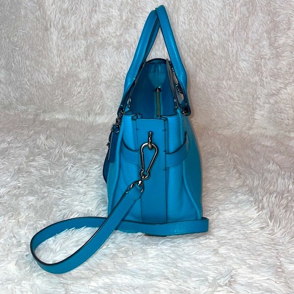 Coach Swagger 27 Turquoise Satchel Crossbody Purse Shoulder Bag & Wallet Set - Picture 5 of 17